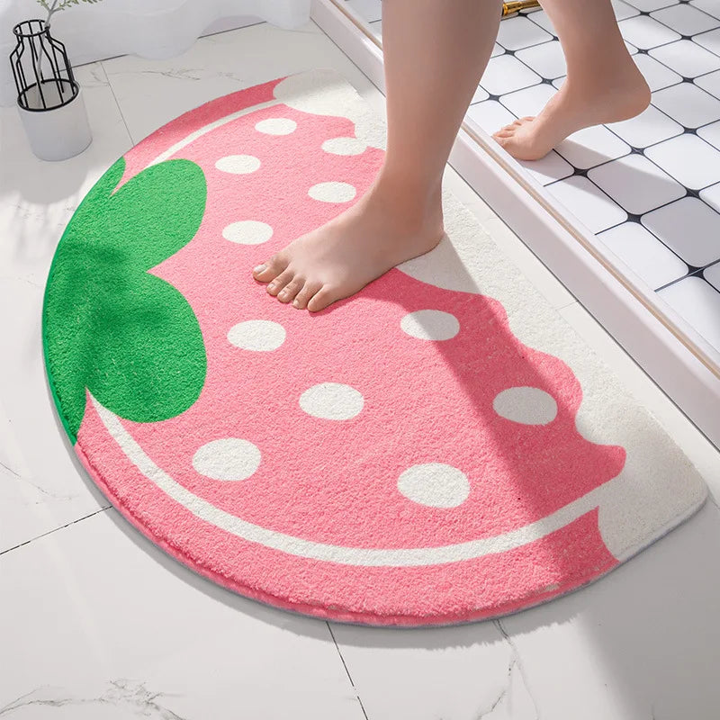 Tapis de sol doux absorbant et antidérapant, tapis de fleurs de texte frais, tapis d'entrée de maison, tapis de chambre à coucher, tapis de toilette, coussin de pied HODoor