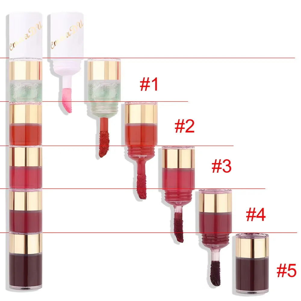Long Lasting Lip Gloss Mini Lipstick Set Matte Lipstick Makeup Set Velvet 5 in 1 Odm Oem