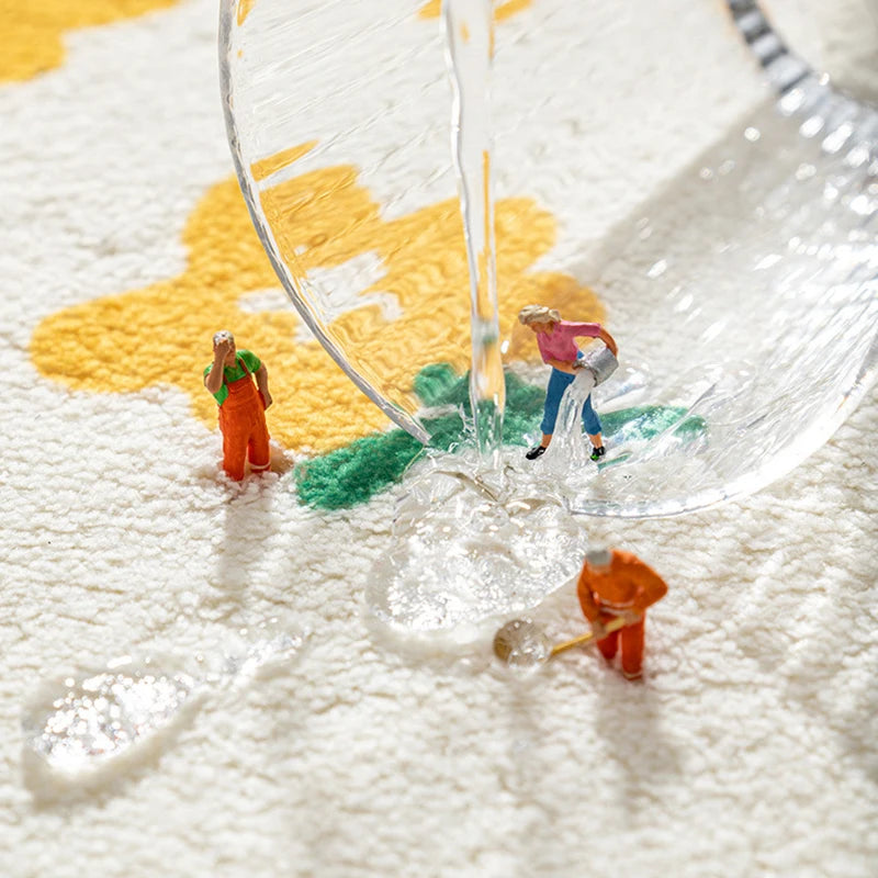 Tapis de sol doux absorbant et antidérapant, tapis de fleurs de texte frais, tapis d'entrée de maison, tapis de chambre à coucher, tapis de toilette, coussin de pied HODoor