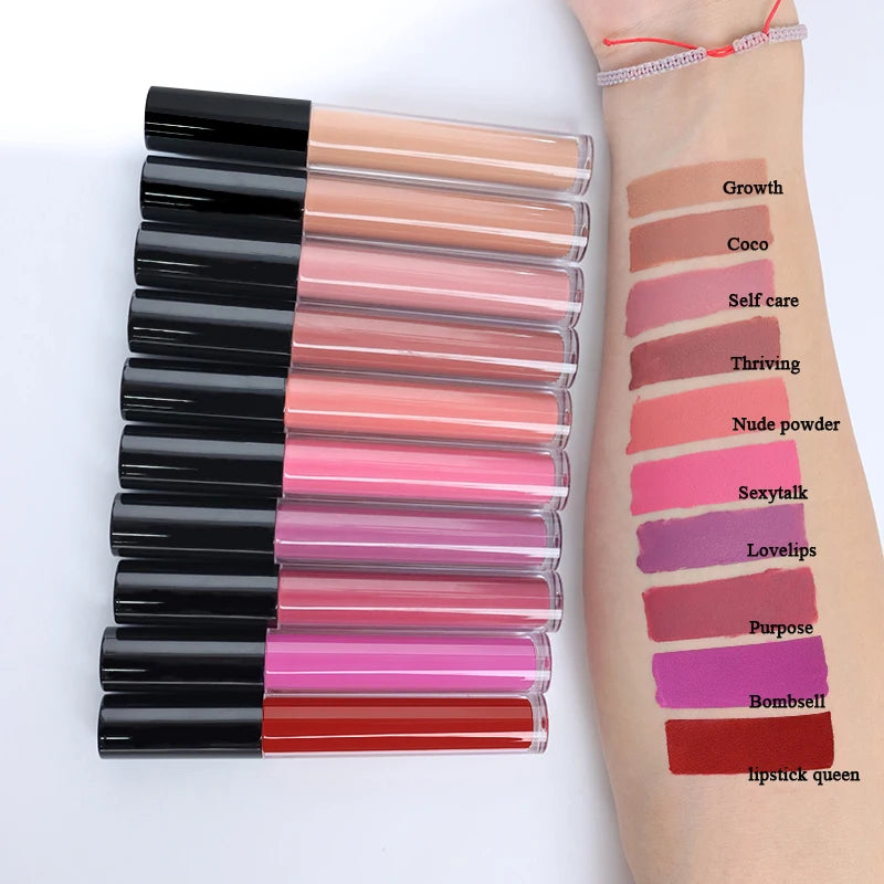 Wholesale Low Moq Matte Liquid Lipstick Vegan Private Label Waterproof Long Lasting Lip Stick Custom Liquid Lipstick