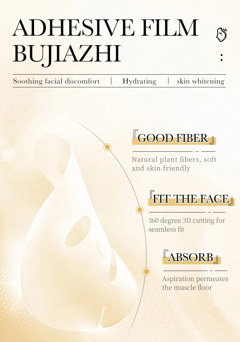 10 pièces SADOER 24K or vitamine C acide hyaluronique masque Facial hydratant raffermissant hydratant masques faciaux produits de soins de la peau