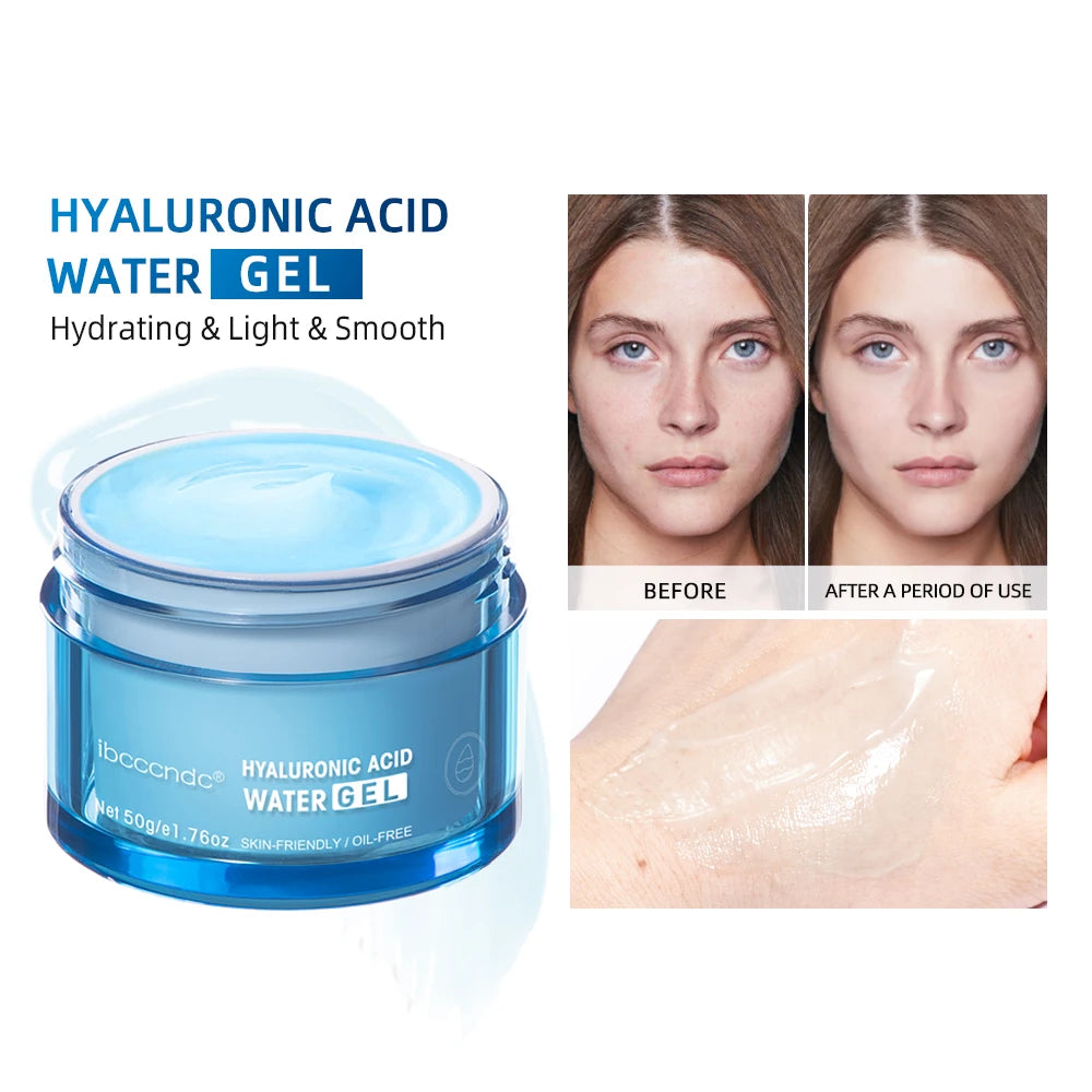 Gel d'eau hydratant à l'acide hyaluronique/crème hydratante pour le visage, hydratant quotidien pour peau sèche, améliore la sécheresse, 50g