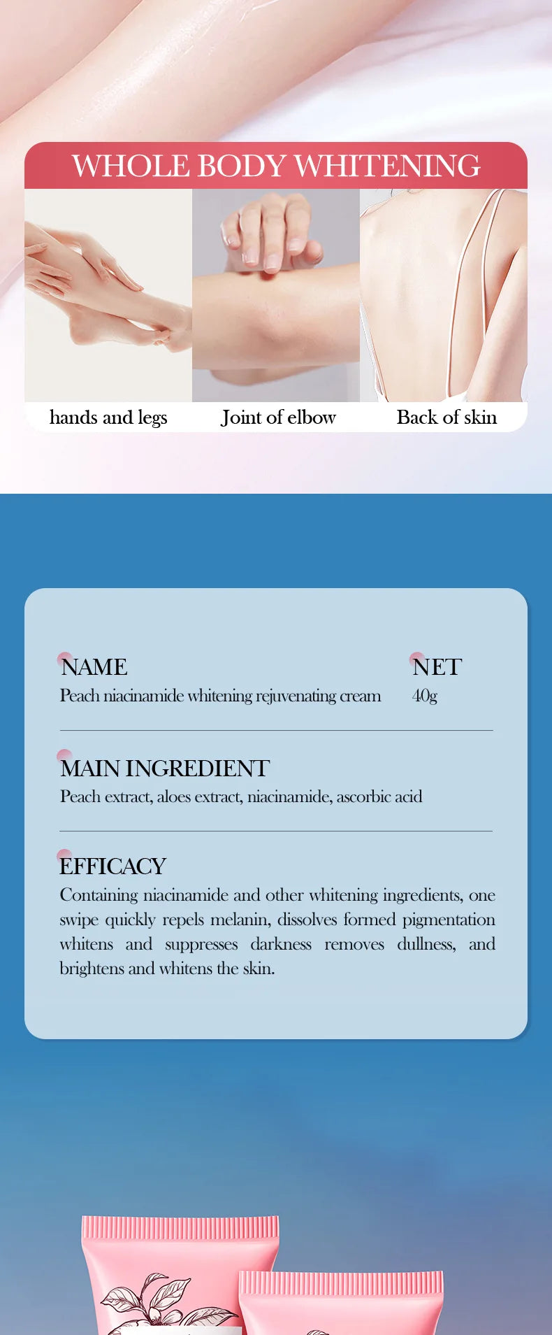 Crème blanchissante parties intimes aisselles fesses genou blanchir l'intérieur des cuisses parties intimes foncé enlever la mélanine femme éclaircir soins de la peau