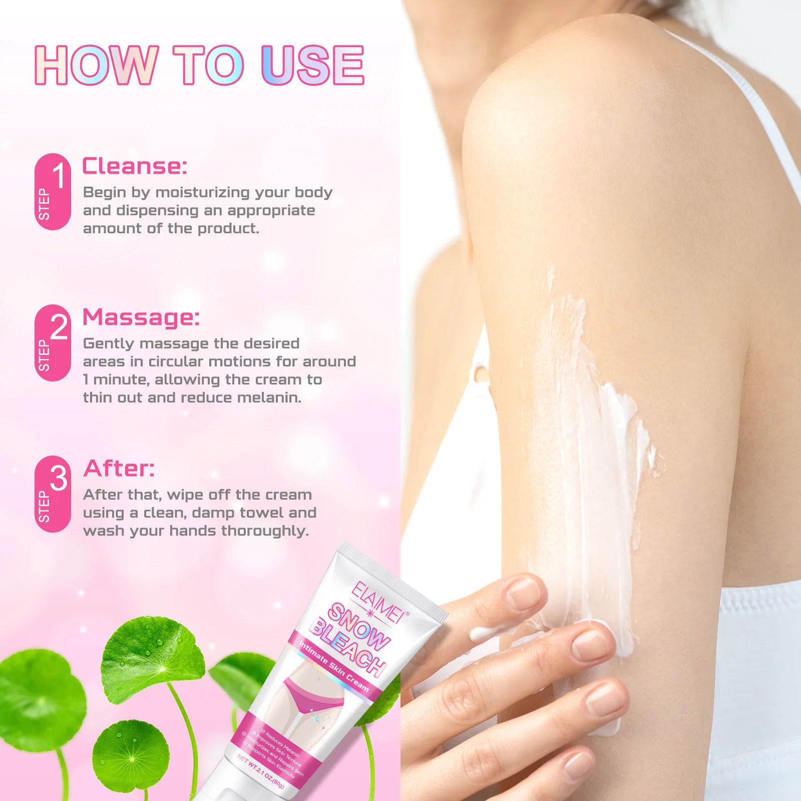 Crème éclaircissante pour le corps, hydratante, pour le visage, la poitrine, les genoux, les coudes, les mains, les ati elles