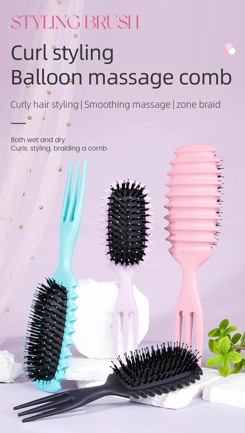 Brosse coiffante pour cheveux bouclés Candy Bursh: boucles définies sur cheveux mouillés, poils en Nylon, peigne démêlant et volumateur pour tous les types de cheveux, 1 pièce