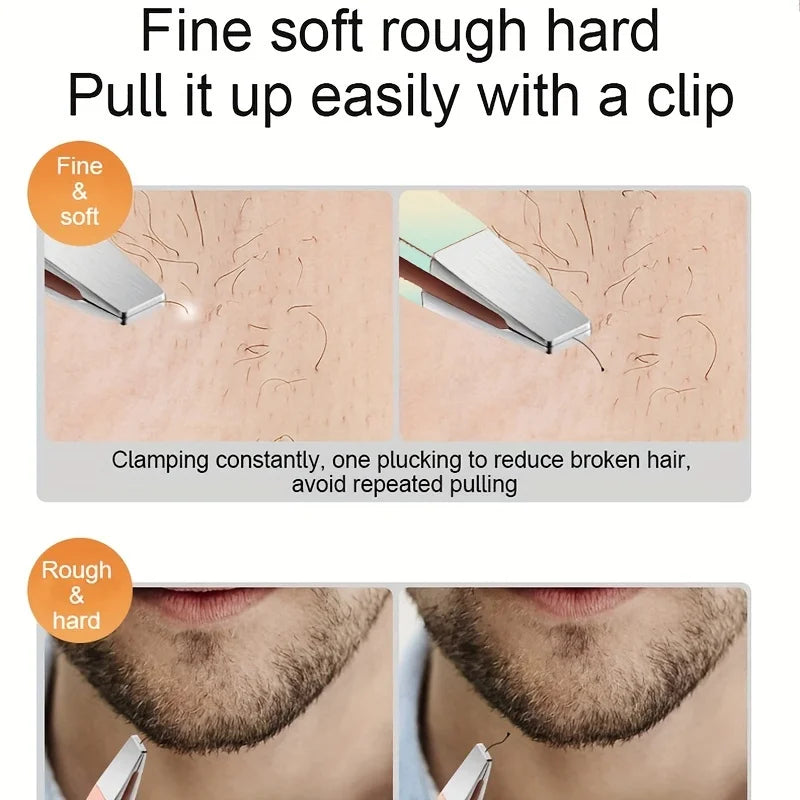 Ensemble de pincettes à sourcils dégradées, 4 pièces, pinces à sourcils en acier inoxydable, ensemble d'outils de beauté professionnels pour les poils du visage, la croissance intérieure