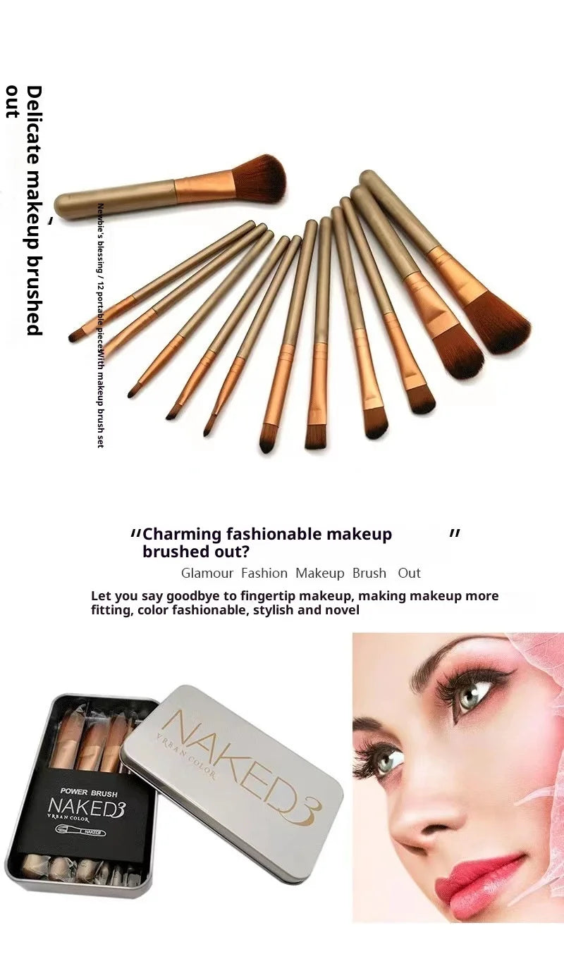 Ensemble de pinceaux de maquillage haut de gamme, poils souples pour un usage facile, outils de maquillage pour le visage, fond de teint, fard à paupières, correcteur, Eyeliner, 12 pièces