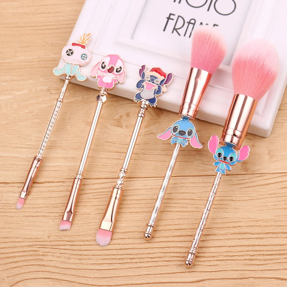 Bandai Lilo & Stitch pinceaux de maquillage ensemble fond de teint ombre à paupières poudre brosse pour femmes dessin animé point cosmétique beauté outils Kits
