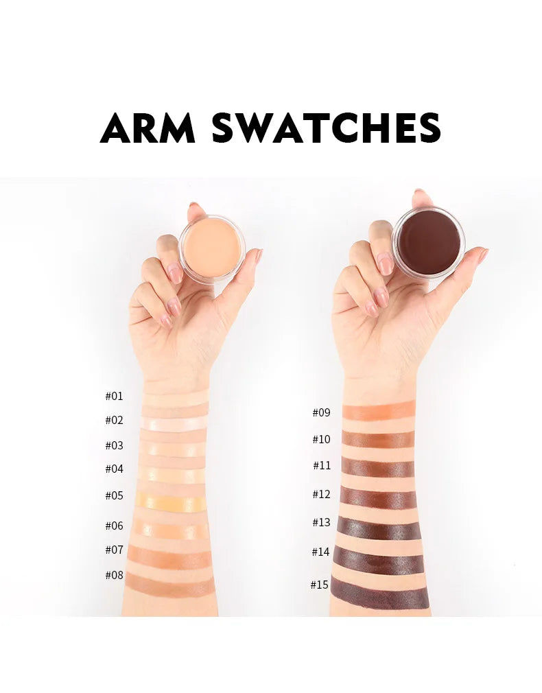 Crème anti-cernes pour Contour du visage, 15 couleurs, couverture complète des imperfections, fond de teint contre l'acné, Base anti-cernes imperméable, Palette de maquillage cosmétique