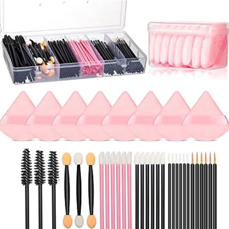 Kit d'outils de maquillage professionnel en forme de poulet, brosse à sourcils, brosse à mascara, bouffée de poudre douce triangulaire, ensemble de 218 pièces