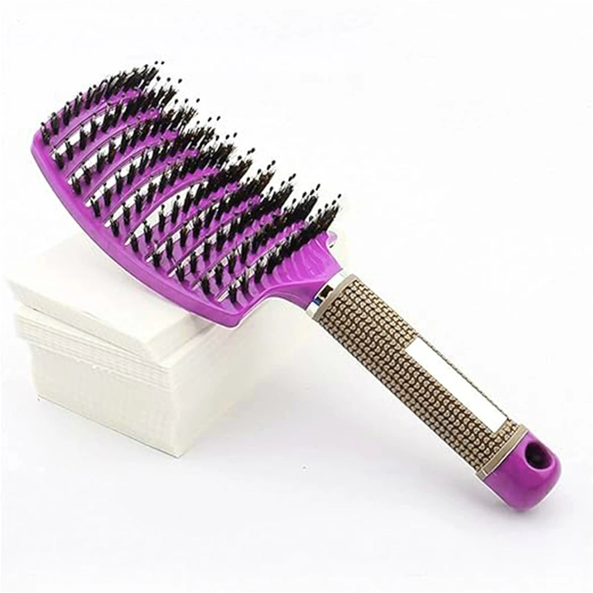 Brosse à cheveux peigne de Massage du cuir chevelu brosse à cheveux poils de sanglier en Nylon femmes humide bouclés démêlant brosse à cheveux Salon de coiffure outil de coiffure