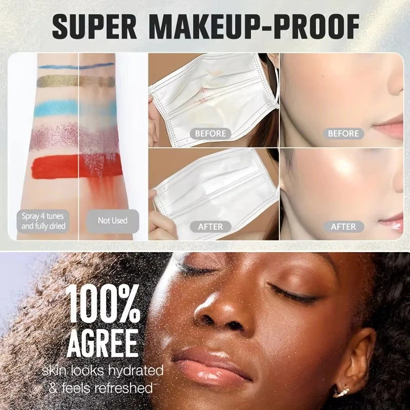 Spray de réglage de maquillage professionnel, Spray de Fixation de contrôle de l'huile, cosmétiques durables, mat naturel et rafraîchissant pour femmes