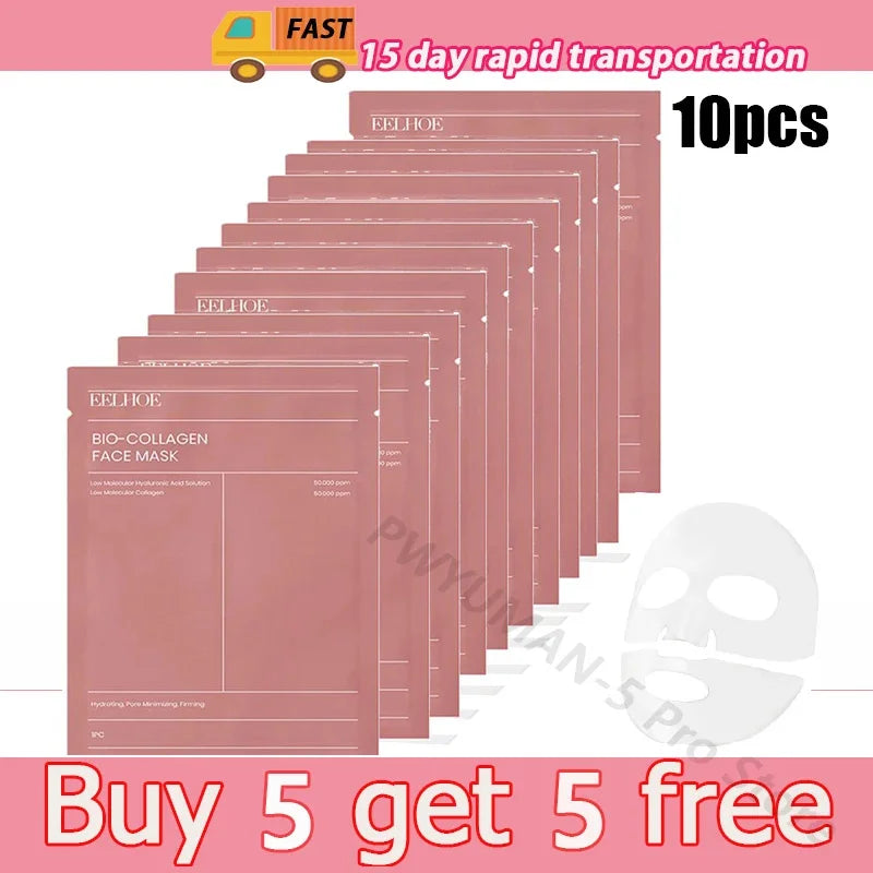 Masque facial au Bio collagène, rétrécit les Pores, hydratant en profondeur, masque de nuit, hydratant, rafraîchissant, éclaircissant, soins pour la peau, 1/3/5/10 pièces