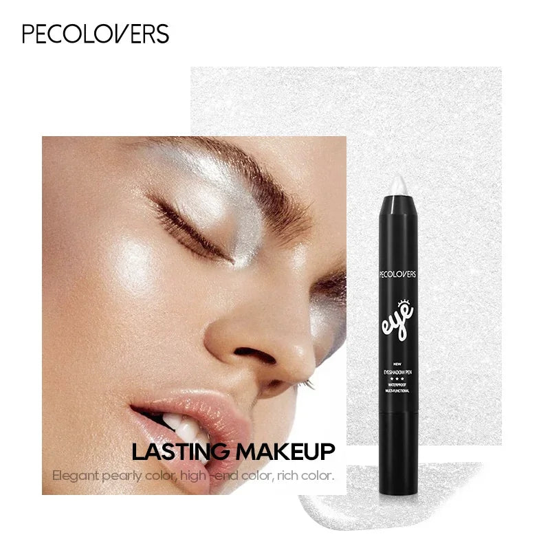 Bâton de crayon de fard à barrage imperméable, stylo d'eye-liner de fard à barrage scintillant nacré, outil de maquillage des yeux longue durée, 6 couleurs