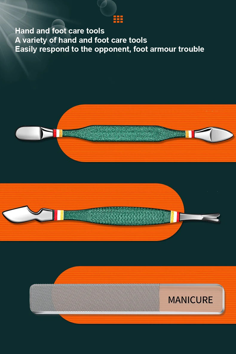 Ensemble de coupe-ongles en acier inoxydable, avec sac pliant, Kits de coupe de manucure, ciseaux, outil de maquillage et de beauté, 12 à 16 pièces/ensemble