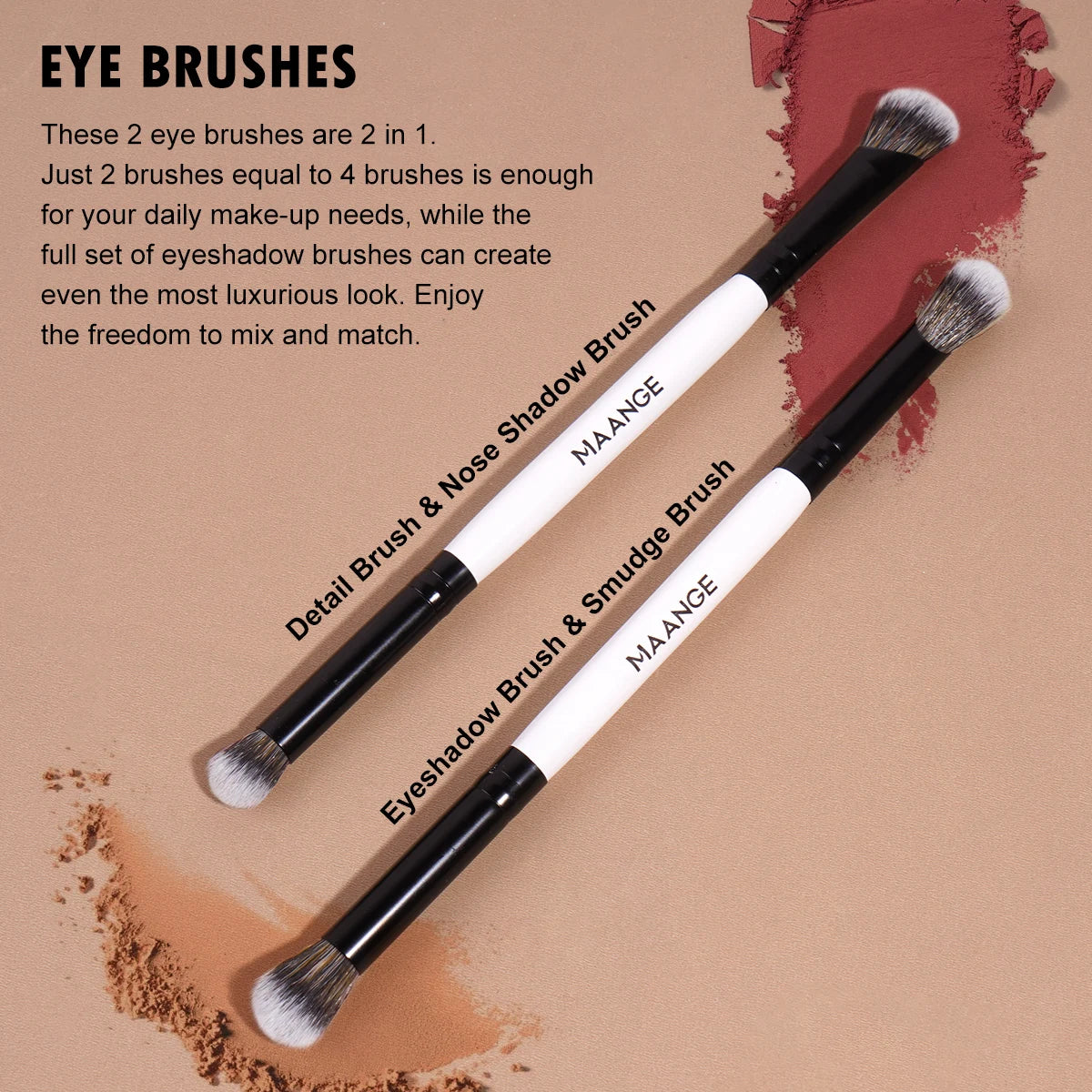 MAANGE – ensemble de pinceaux de maquillage, 6 pièces, poudre douce et Dense, correcteur de fond de teint, pinceaux de détail, mélange de maquillage professionnel, cadeau de beauté