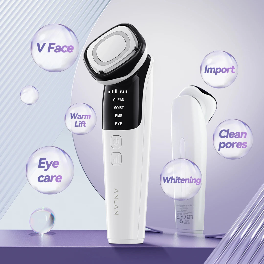 ANLAN EMS masseur Facial Lifting du visage LED Photon nettoyage en profondeur yeux peau rides suppression chaleur Vibration soins de la peau dispositif de beauté