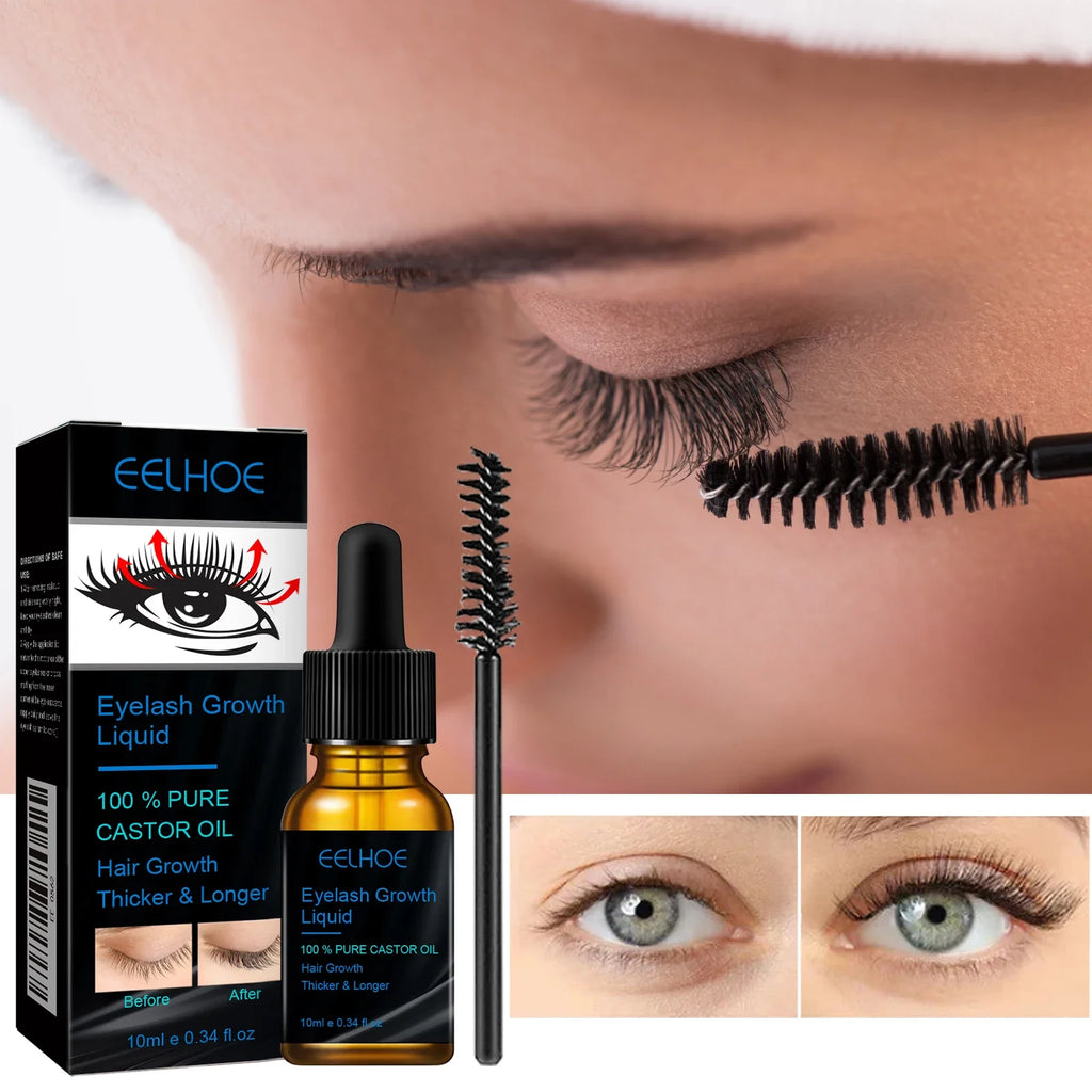 Sourcils naturel épais mince Curl Curl humide naturel huile de ricin croissance liquide sérum Extension cils produit de maquillage féminin