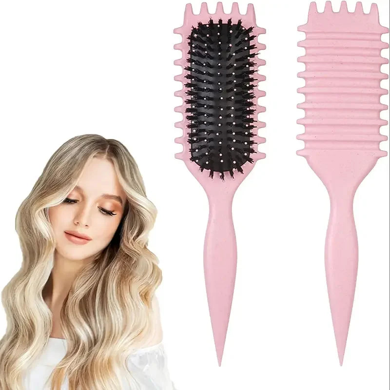 Ensemble démêlant et coiffant 5 pièces: brosse de contrôle des bords de peigne à queue de Rat incurvée Curl Candy Bursh – Parfaite pour les résultats de qualité Salon