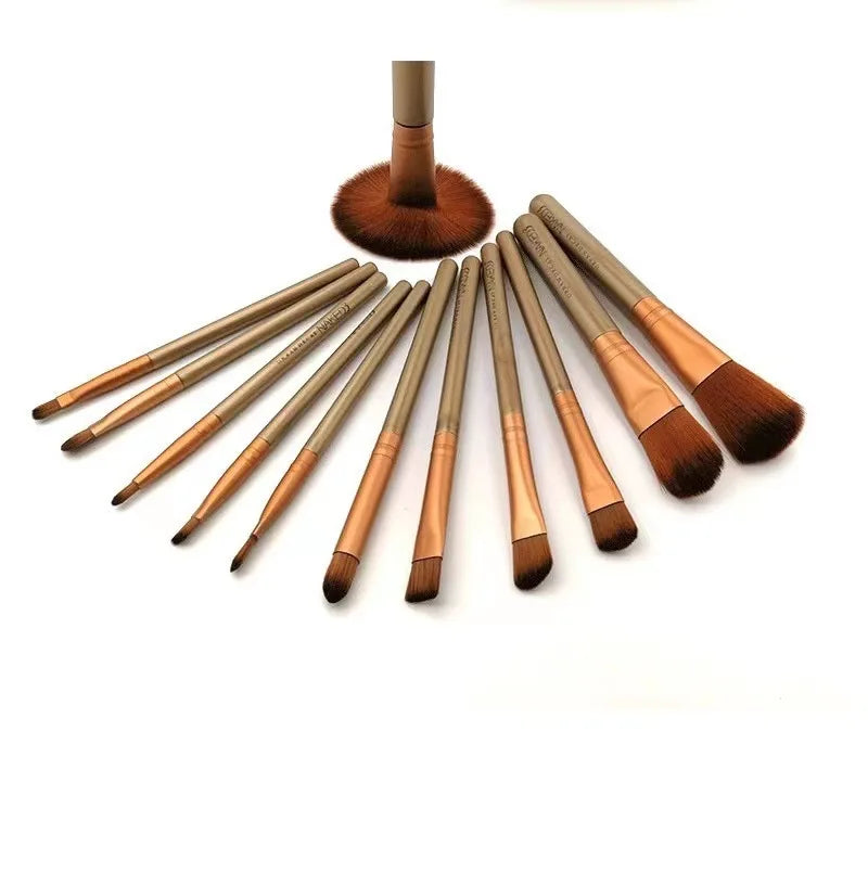 Ensemble de pinceaux de maquillage haut de gamme, poils souples pour un usage facile, outils de maquillage pour le visage, fond de teint, fard à paupières, correcteur, Eyeliner, 12 pièces