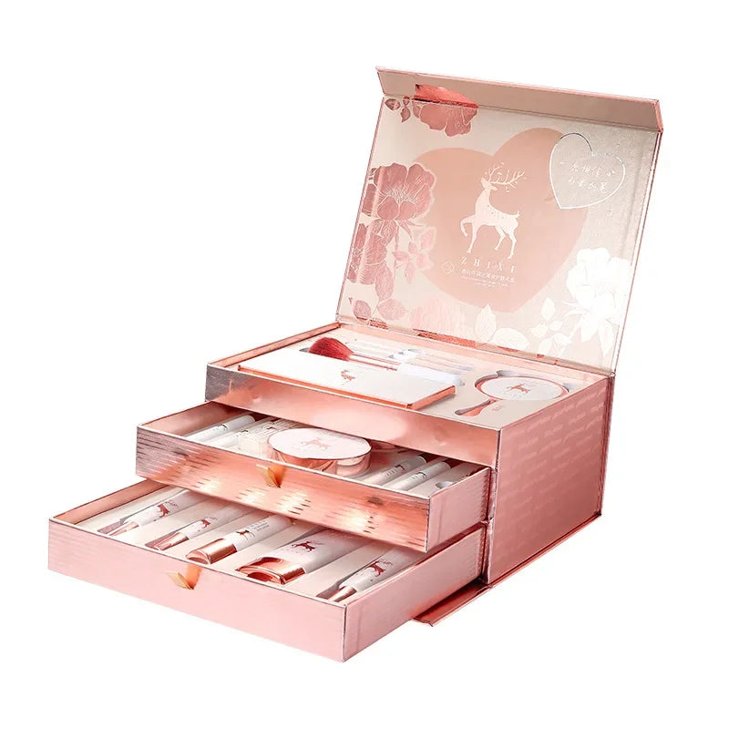 Coffret de maquillage pour femme, boîte mystère complète, rouge à lèvres, fard à barrage, coffret cadeau, inviter le maquillage, produits de soins de la peau, cosmétiques chauds, 20 pièces