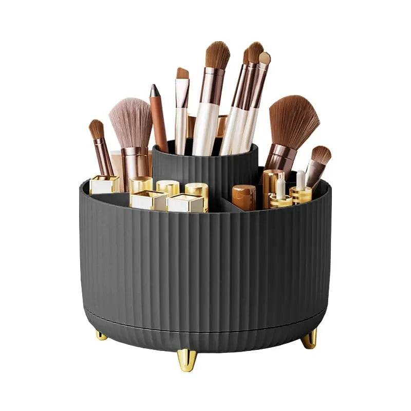 Boîte de rangement cosmétique de bureau rotative à 360 degrés, grande capacité pour rouge à lèvres portable, pinceau de maquillage, porte-stylo