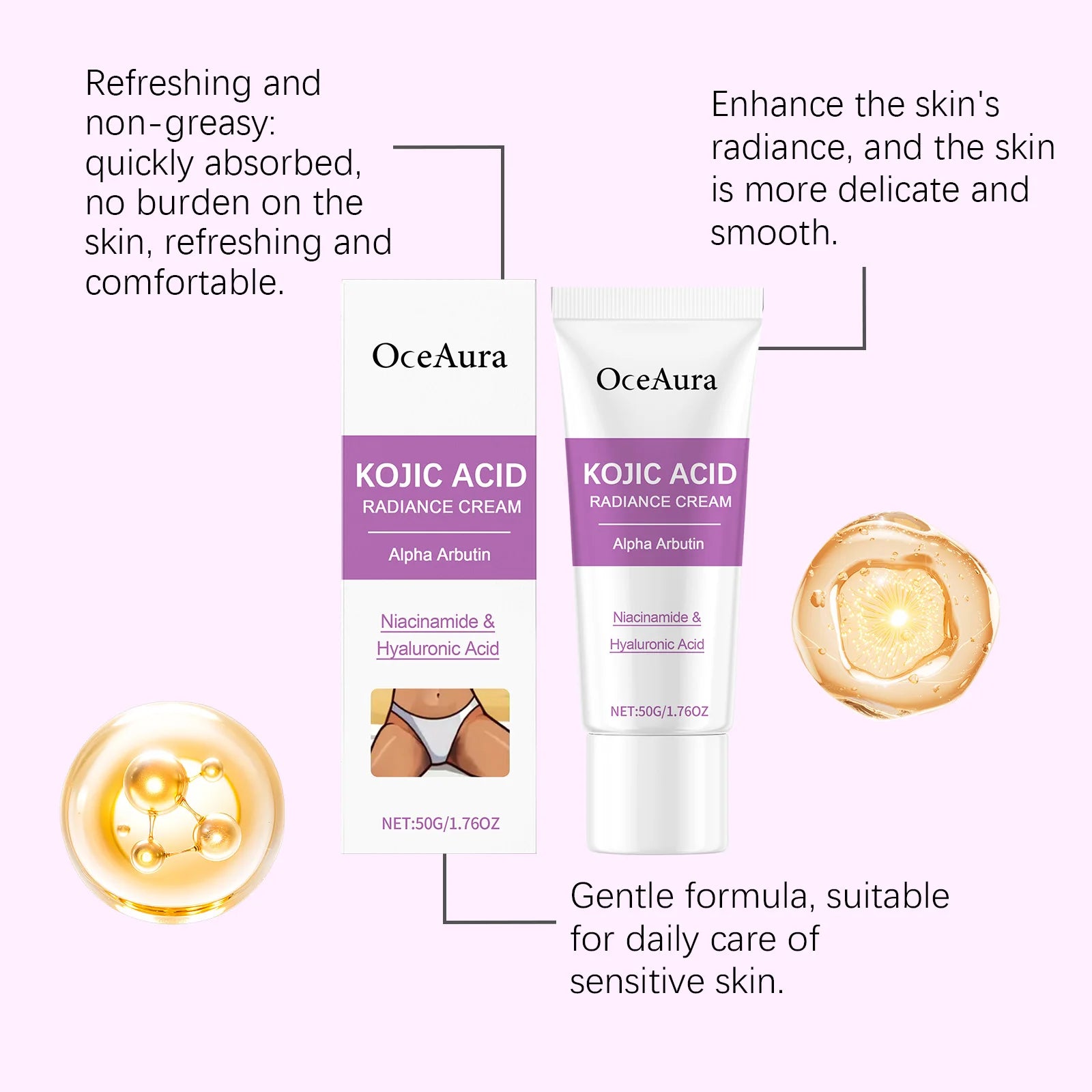 Crème blanchissante pour le corps 50g, blanchiment des parties intimes féminines, soin rafraîchissant, soin quotidien, crème blanchissante pour les aisselles