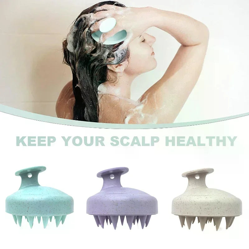 Brosse de lavage des cheveux TPE + paille de blé, brosse de lavage des cheveux, brosse de tête du cuir chevelu, peigne anti-démangeaison, brosse de Massage, outil de coiffure