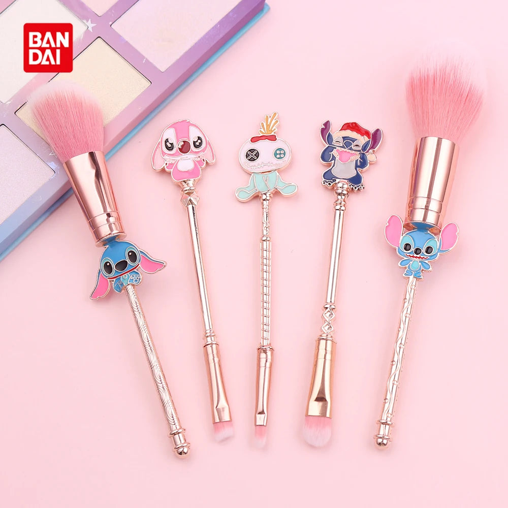 Bandai Lilo & Stitch pinceaux de maquillage ensemble fond de teint ombre à paupières poudre brosse pour femmes dessin animé point cosmétique beauté outils Kits