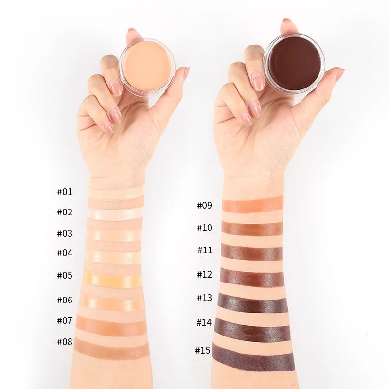 Crème anti-cernes pour Contour du visage, 15 couleurs, couverture complète des imperfections, fond de teint contre l'acné, Base anti-cernes imperméable, Palette de maquillage cosmétique