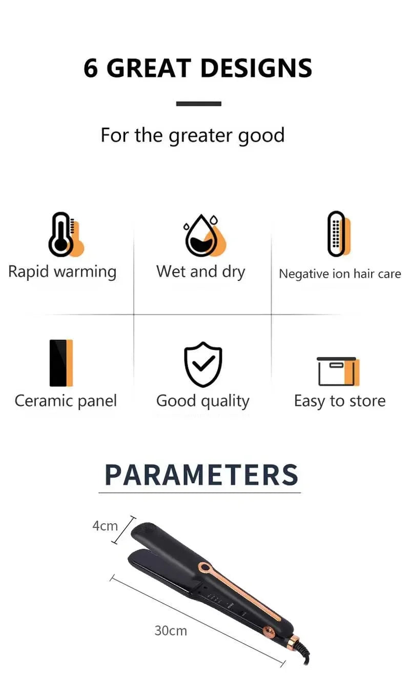 TINSOL – fer à lisser professionnel en céramique, plaque large à ions négatifs, pince à lisser les cheveux à température réglable