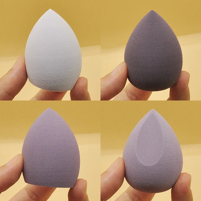 Éponge de maquillage en forme d'œuf pour femme, coussin de fond de teint, mélangeur de poudre, bouffée cosmétique, outil de beauté, accessoires de maquillage, 4 pièces