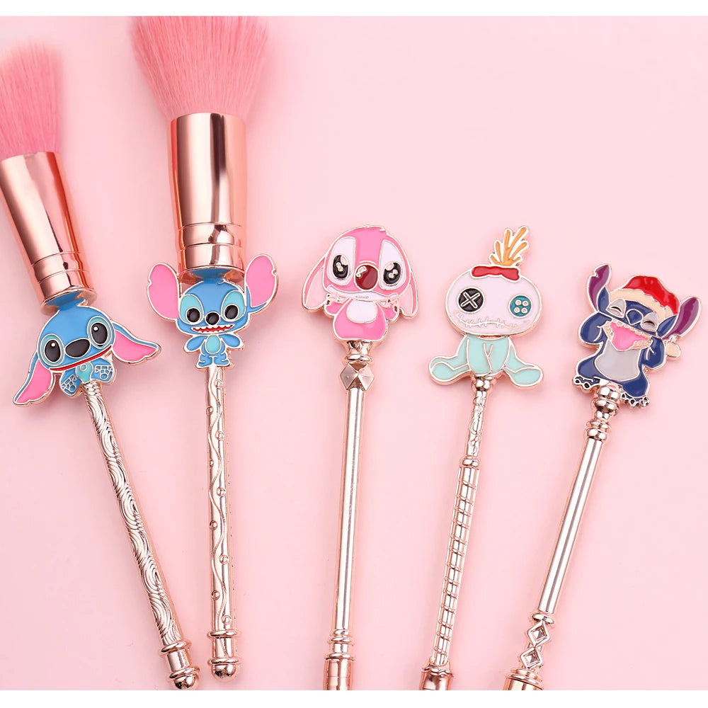 Bandai Lilo & Stitch pinceaux de maquillage ensemble fond de teint ombre à paupières poudre brosse pour femmes dessin animé point cosmétique beauté outils Kits