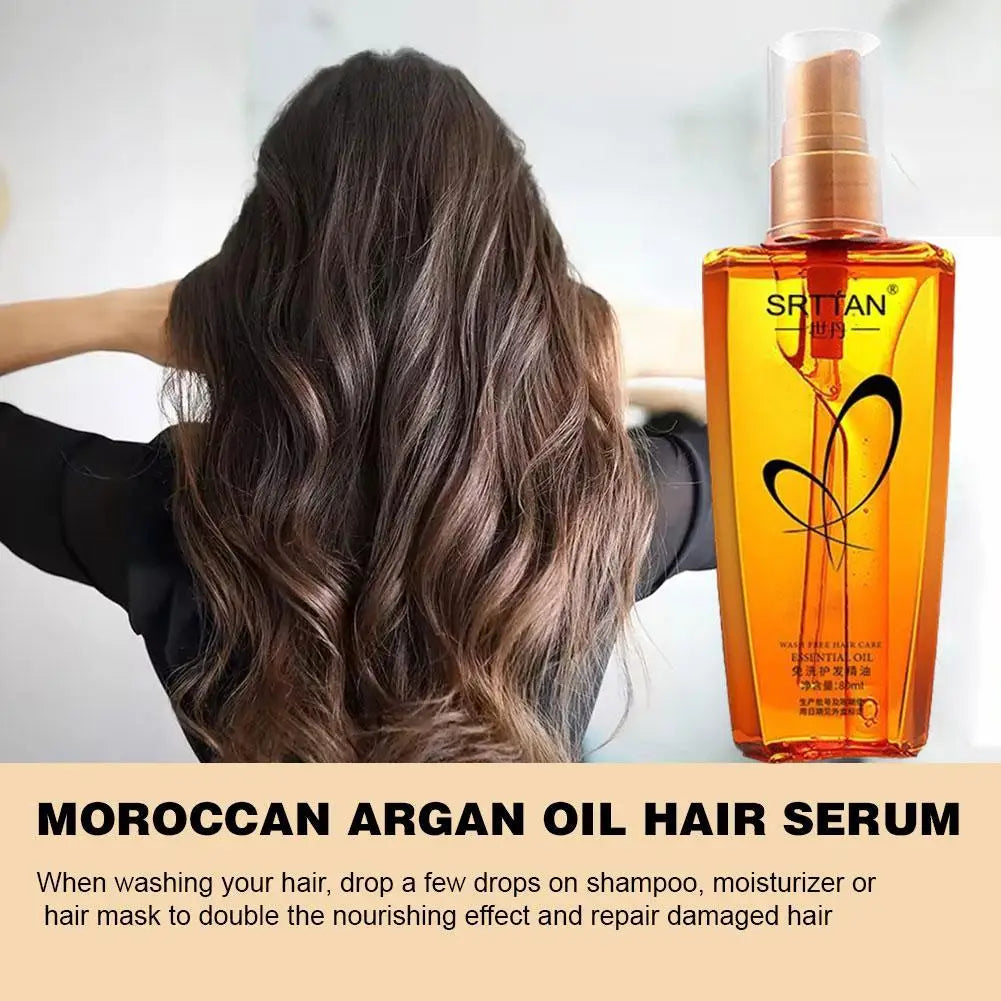 Sérum capillaire à l'huile d'argan marocaine, brume d'huile légère pour pointes fourchues, cheveux crépus et mèches, réparation d'huile capillaire, brillant