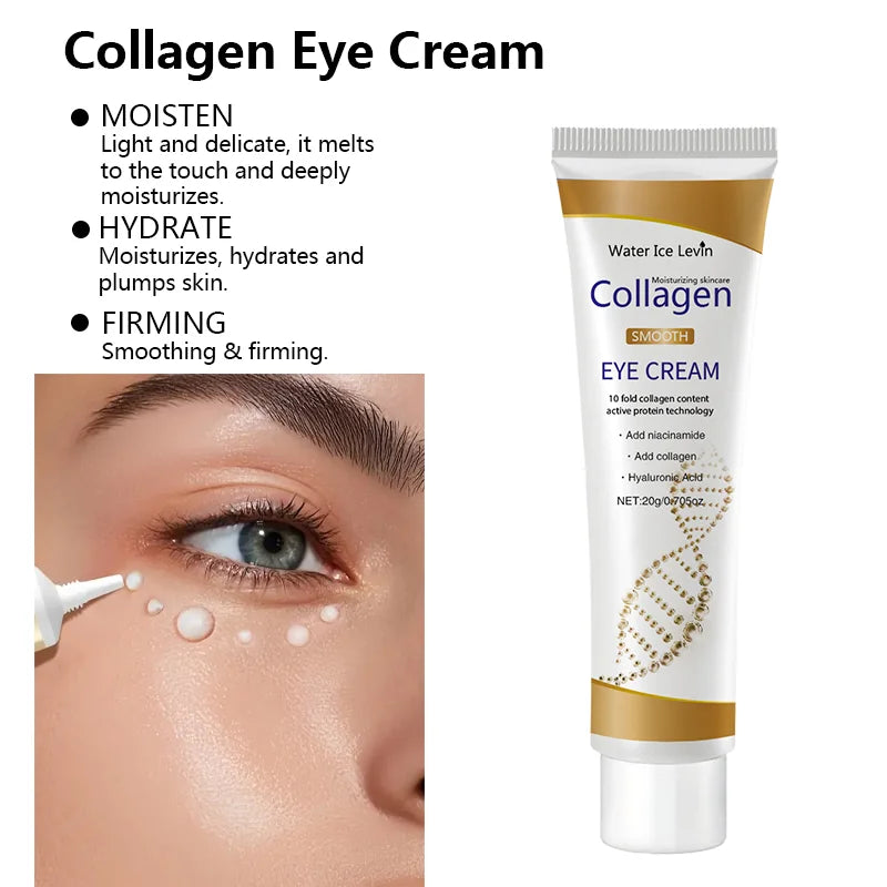 Crème pour les yeux au collagène, soin Anti-cernes, sacs pour les yeux, raffermissant, hydratant, soin pour les yeux