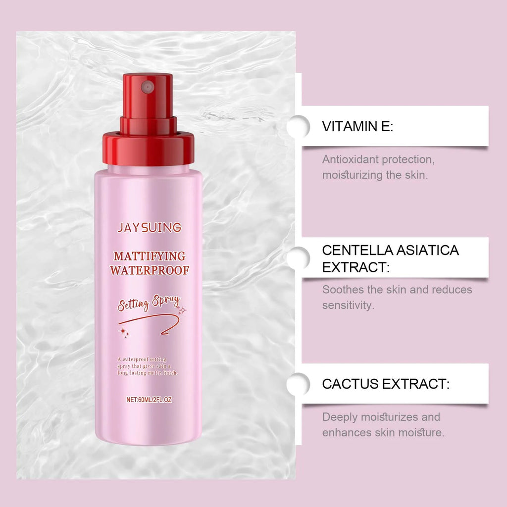 Spray fixateur de maquillage imperméable, hydratant pour le visage, contrôle durable de l'huile, mat naturel, rafraîchissant, Spray fixateur de maquillage