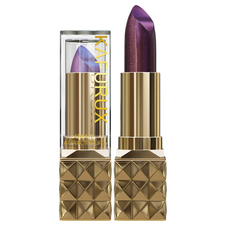 Rouge à lèvres rouge brillant à paillettes, teinte nacrée, longue durée, mat, maquillage pour les lèvres, cadeaux pour femmes, lèvres métalliques, 1 pièce