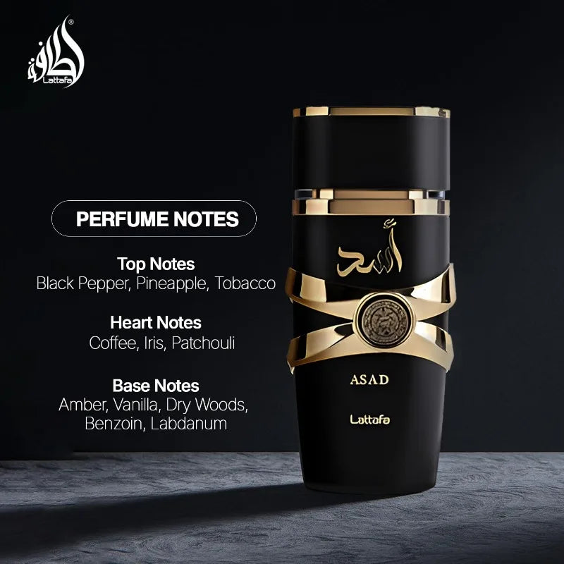 Lattafa Asad Eau de Parfum Spray 100ml parfums arabes originaux parfum Oriental durable phéromones parfum Cologne pour hommes cadeau