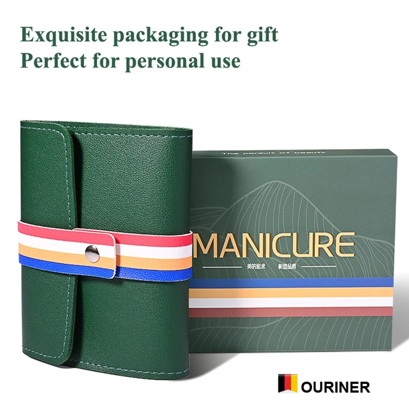 Ensemble de coupe-ongles en acier inoxydable, avec sac pliant, Kits de coupe de manucure, ciseaux, outil de maquillage et de beauté, 12 à 16 pièces/ensemble