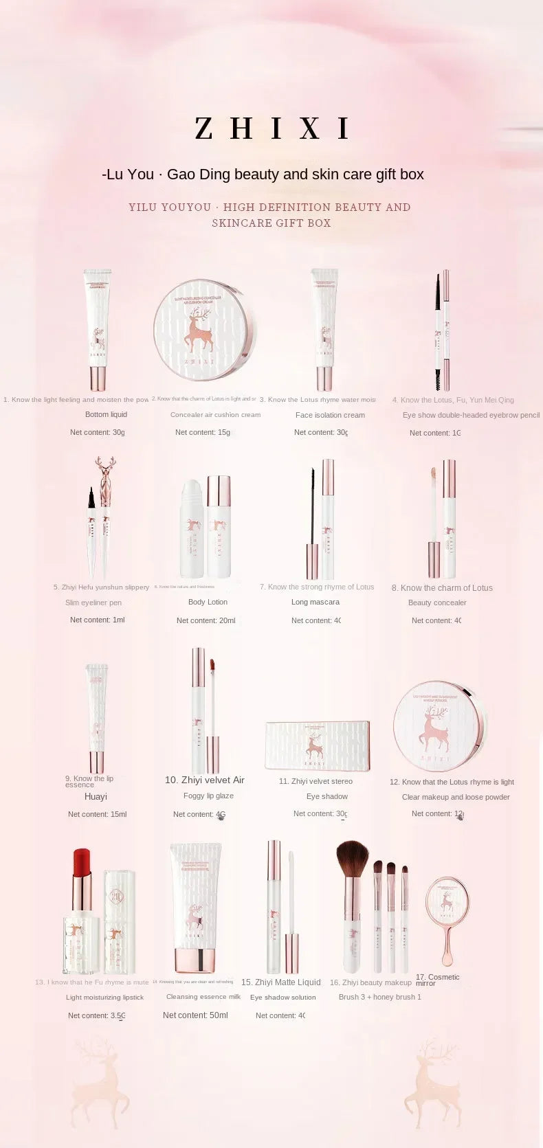 Coffret de maquillage pour femme, boîte mystère complète, rouge à lèvres, fard à barrage, coffret cadeau, inviter le maquillage, produits de soins de la peau, cosmétiques chauds, 20 pièces