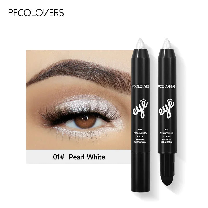 Bâton de crayon de fard à barrage imperméable, stylo d'eye-liner de fard à barrage scintillant nacré, outil de maquillage des yeux longue durée, 6 couleurs