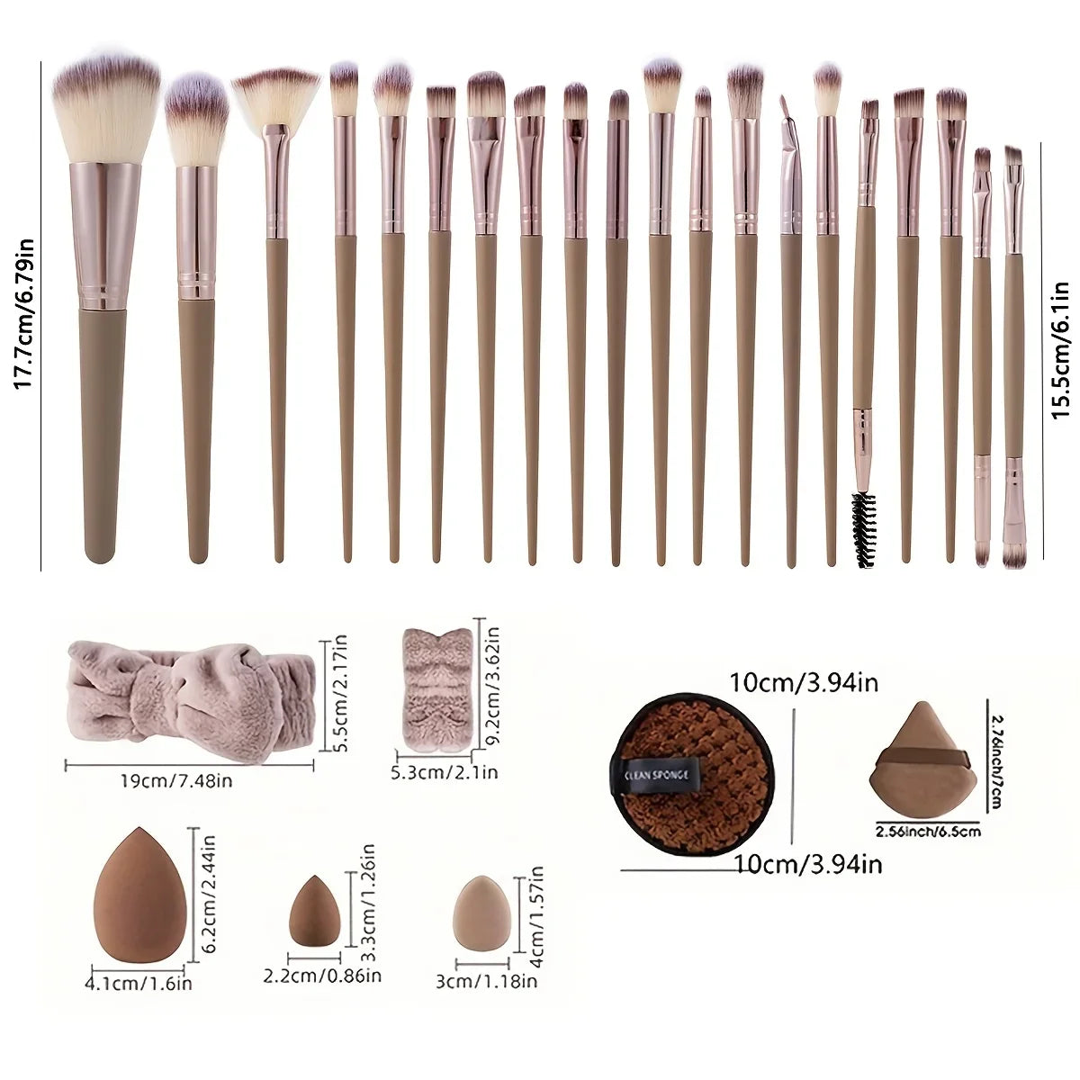 Ensemble d'outils de maquillage, grandes et petites éponges de beauté pour une application et un retrait de maquillage impeccables, ensemble complet d'outils, 20/40 pièces