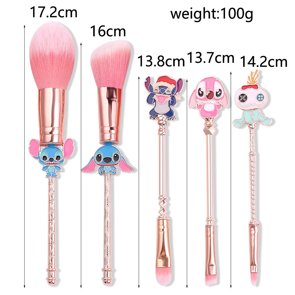 Bandai Lilo & Stitch pinceaux de maquillage ensemble fond de teint ombre à paupières poudre brosse pour femmes dessin animé point cosmétique beauté outils Kits