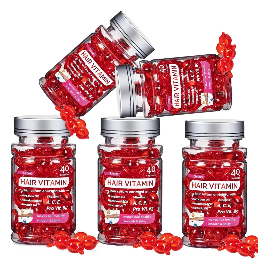 Huile de vitamine Agam marocaine, Essence de soin pour cheveux, réparation de la nutrition endommagée, produits de traitement pour l'amélioration des fentes des cheveux, 40 Capsules