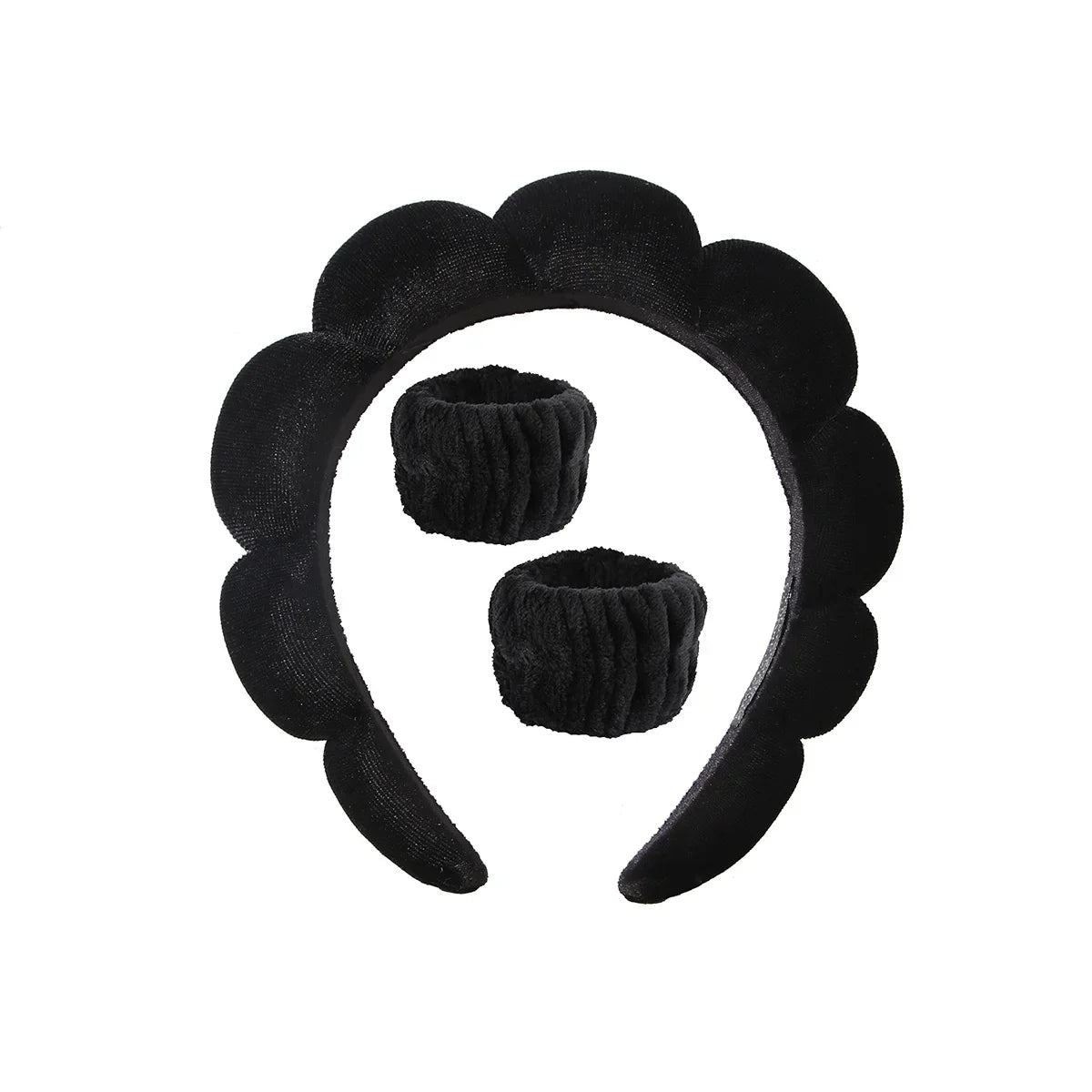 Bandeaux de sauna en éponge bouffante pour femmes et filles, masque facial de yoga, cheveux de sport, lavage du visage, soins de la peau, spa de maquillage, 3 pièces par ensemble