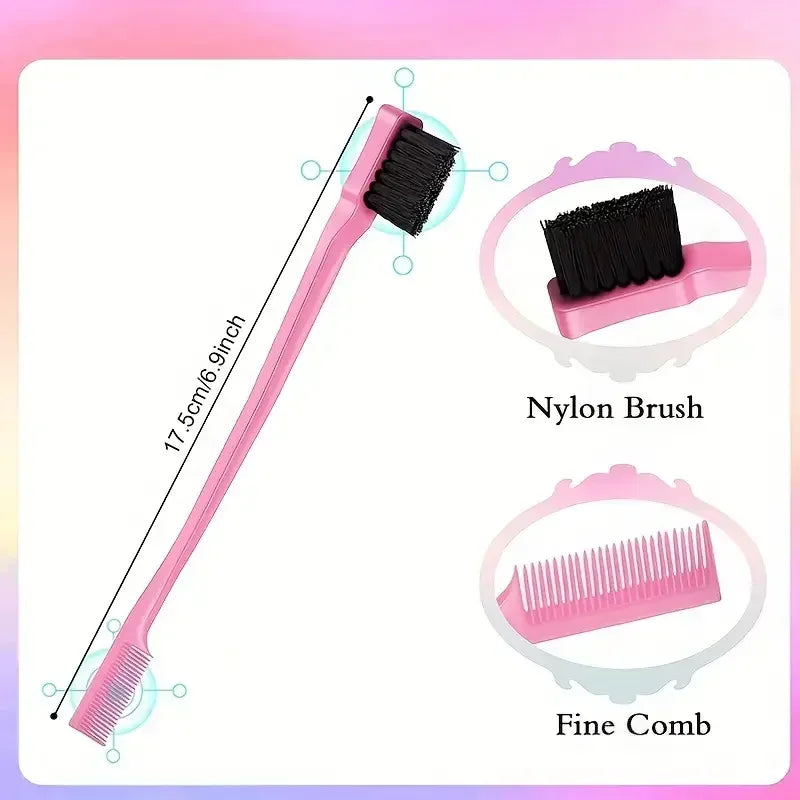 Ensemble démêlant et coiffant 5 pièces: brosse de contrôle des bords de peigne à queue de Rat incurvée Curl Candy Bursh – Parfaite pour les résultats de qualité Salon