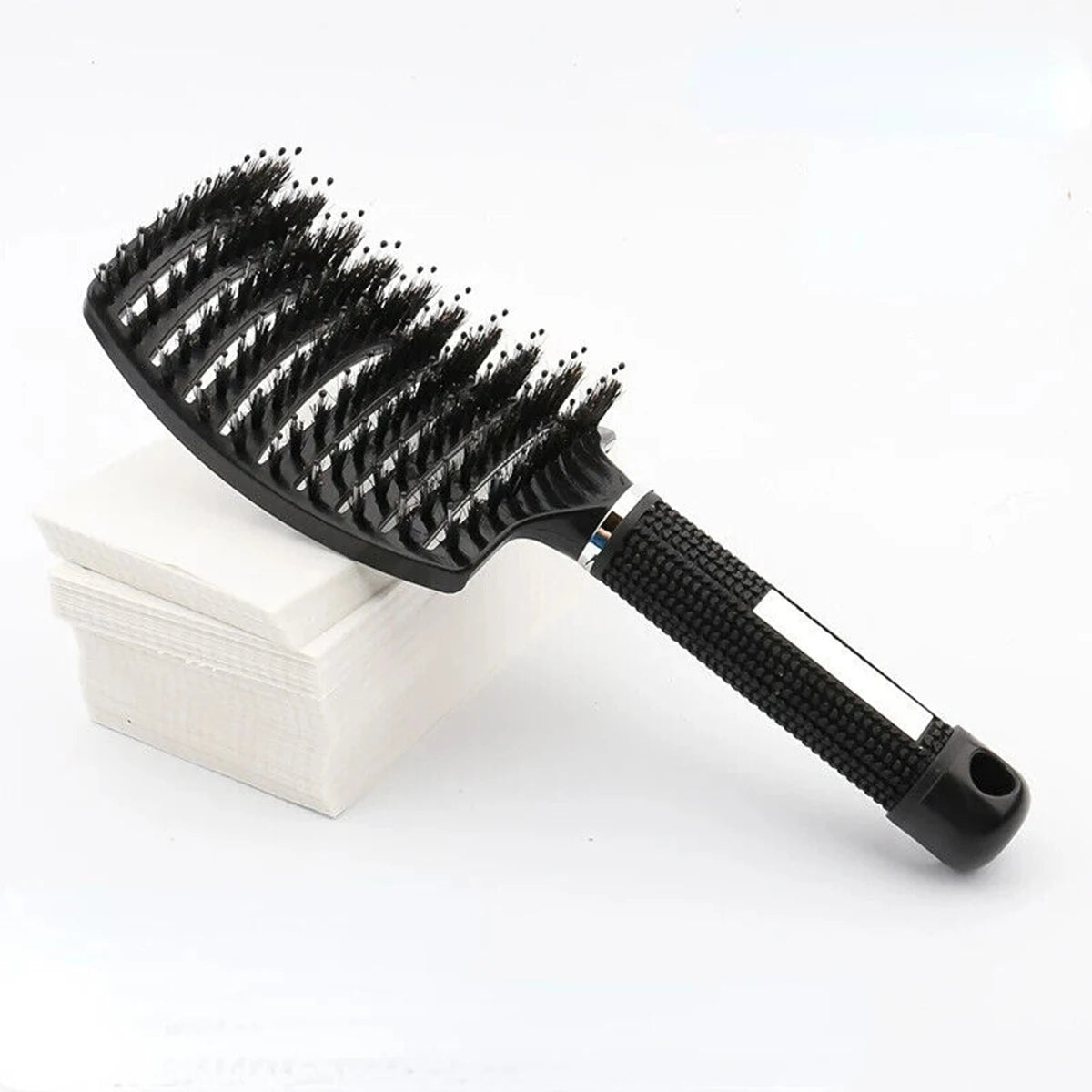 Brosse à cheveux peigne de Massage du cuir chevelu brosse à cheveux poils de sanglier en Nylon femmes humide bouclés démêlant brosse à cheveux Salon de coiffure outil de coiffure