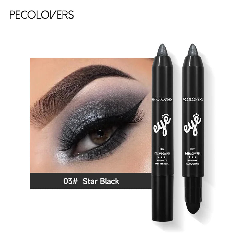 Bâton de crayon de fard à barrage imperméable, stylo d'eye-liner de fard à barrage scintillant nacré, outil de maquillage des yeux longue durée, 6 couleurs
