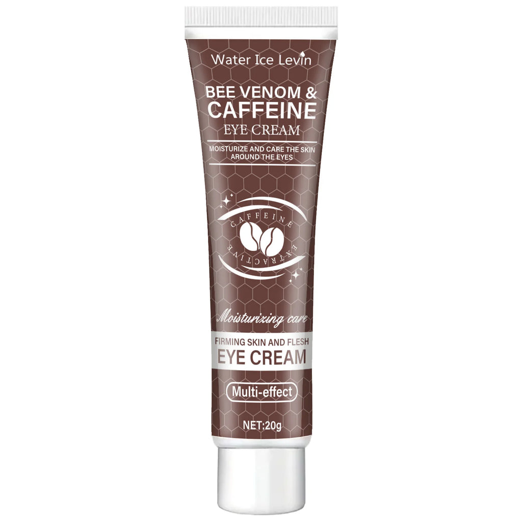 Crème pour les yeux raffermissante hydratante puissante à la caféine naturelle 20g pour les cernes gonflées et zone post-lifting après l'utilisation, réduit les rides et le vieillissement, relaxation beige clair