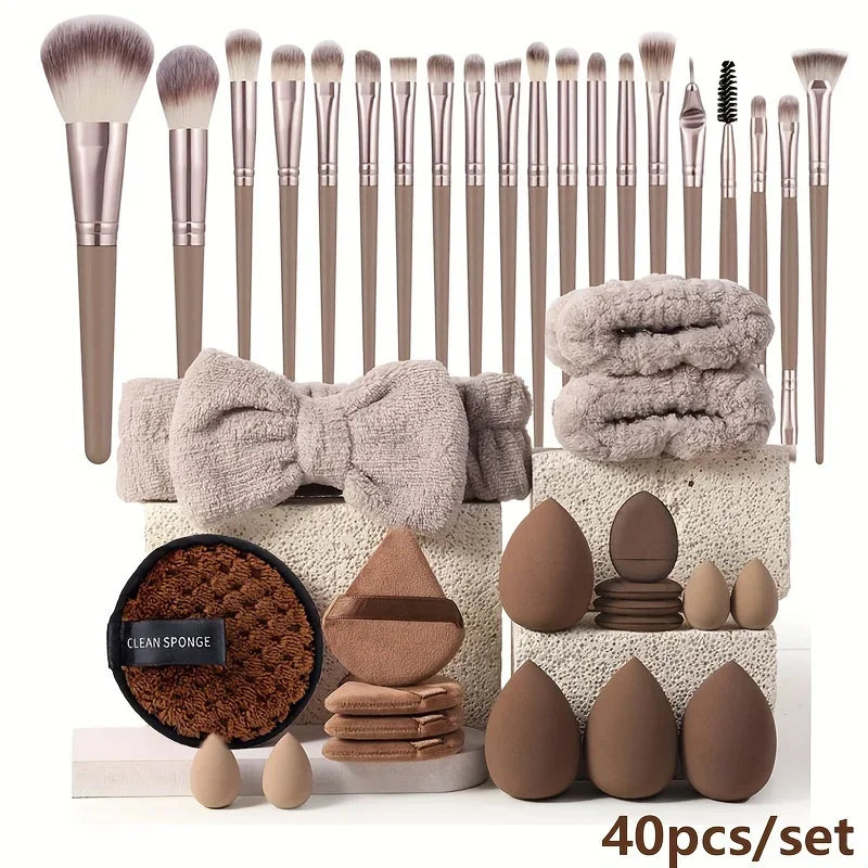Ensemble d'outils de maquillage, grandes et petites éponges de beauté pour une application et un retrait de maquillage impeccables, ensemble complet d'outils, 20/40 pièces